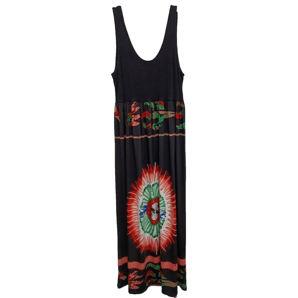 Radzoli Maxi Dress Large Black Floral BOHO Festival Sleeveless Casual Vacation